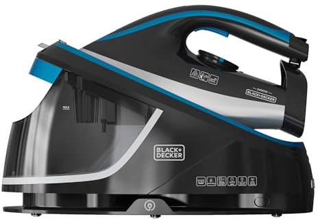 Ferro da stiro B+D BXSS2401E, 2400W, colpo di vapore 200g/min, vapore continuo 120g/min, serbatoio rimovibile da 1,5L, temperatura regolabile, ECO, pronto in 1 minuto, anticalcare, autospegnimento