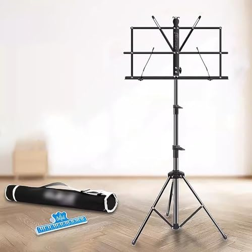 Pupitre Musique, Pupitre de Musique Pliable, Support de Livre de Musique Portable, avec Sac de Transport et Support à Clip pour Partition de Musique pour Joueurs D'instruments de Violon et de Guitare