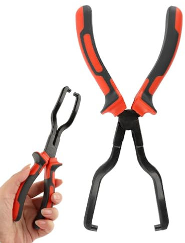 Fuel Line Plier, Universal Fule Fliter Tool Pipe Clamp Pliers Wire Hose Grip Pliers, Quick Release Remove Fuel Line Plier for Petrol Clip Pipe, Fuel Pipes, Oil Pipes, Radiator(Red)