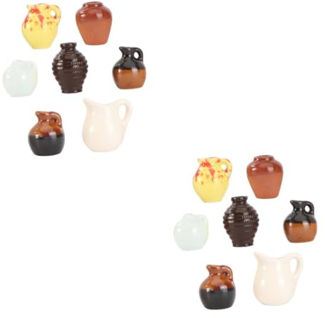 TOYANDONA 14pièces Mini Vase Accessoire De Maison Miniature pour Décoration De Table Et Scènes Couleurs Aléatoires