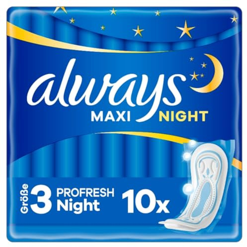 Maxi Profresh Night Damenbinden (Größe 3) Damenbinden die Gerüche einschließen 10 STÜCK