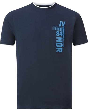 Jan Vanderstorm Herren T-Shirt Flemming | Baumwoll-T-Shirt mit markantem Frontprint – Rundhalsshirt kurzarm, atmungsaktiv, 100% Baumwolle, große Größen L–7XL