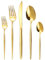 Targzier Besteck Set für 6 Personen, 30 teilig Titanium Gold Essbesteck Set inkl. Messer, Gabel, Löffel, Besteckset Edelstahl, Spülmaschinenfest (Goldenes Besteck sets)