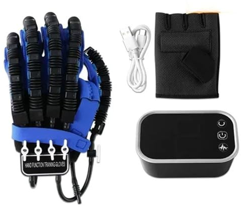 Eujgoov Rehabilitations-Roboterhandschuh, Verstellbarer Rehabilitationshandschuh für die Linke Hand, 1–9 Stufen, Handschlag-Wiederherstellungsausrüstung (L)
