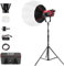 GVM LED Videoleuchte mit Laterne Softbox, 200W LED Dauerlicht Fotografie Bowens, 2700K~6800K Videoleuchte Studiolicht für Foto YouTube Film, 45400lux/1m 12 Lichteffekt Fotolicht, DMX APP Steuerung