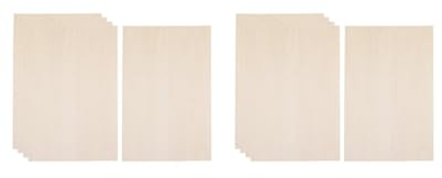 2 Set 10 Pieces Wood Sheets Board Thin Plywood Board for Making Plane Model Crafts 100x50x2mm, Beige