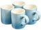 Cooks Professional 4 Piece Espresso Coffee Cup Set | Dishwasher & Microwave Safe Durable Stoneware Stylish Colourful Graduated Design Mini Drinking Mugs | 100ml Capacity | Blue
