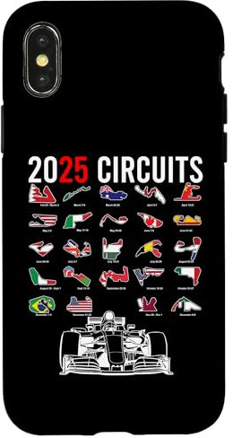 Coque pour iPhone X/XS Formula Racing Track Formula Race Formula Ventilateur de voiture 2025