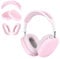 3 in 1 Silicone Case Cover for AirPods Max Headphones, Anti-Scratch Ear Pad Case Cover/Ear Cups Cover/Headband Cover for AirPods Max (pink)