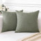 Artscope 2er Set Kissenbezug Einfarbig Wurfkissenbezug Leinen Kissenbezüge 40x40 cm Moderne Dekokissen Kissenhülle Set Kissen Fall für Sofa Schlafzimmer Zuhause Dekor Graugrün