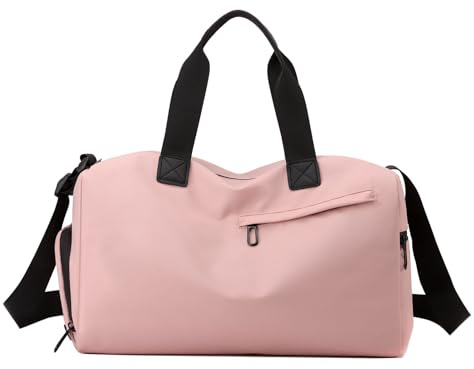 Vmokki Sporttasche mit Schuhfach & Nassfach Klein Leicht Wasserdicht Reisetasche Trainingstasche für Sport, Fitness, Schwimmen, Reisen Damen Herren 20L (Pink)