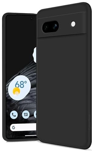 Liquid Silicone Case for Google Pixel 7a, Soft Gel Rubber Anti-scratch Shockproof Slim Protection Phone Case Cover Compatible with Google Pixel 7a (Black)