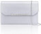 Larcenciel Clutch Silber, Leder Handtaschen mit Abnehmbarer Kette, Elegant Abendtasche mit Strassbesetztem Metallstab, Mode Crossbody Umhängetasche Tasche für Hochzeit Party Prom Bankett, 22x14x6CM