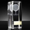 TROPHIESPLUSMEDALS 3D Crystal Golf Award – 11.5 cm / 4 1/2 | Laser Etched Optical Glass Ball On Tee | No Cost Engraving Plate | Perfect Successful Presentation Trophy | Great Footie Fan Gift