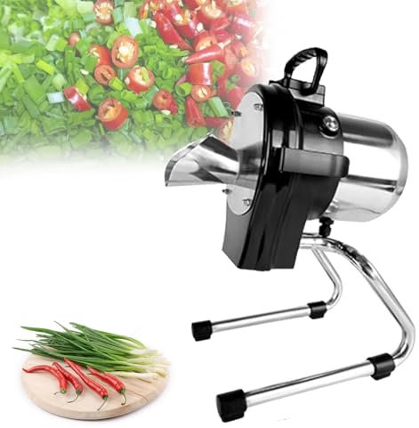 BOERYOU Commercial Vegetable Slicer, Food Processor & Chopper Machine, 1-5Mm Adjustable Thickness Electric Vegetable Slicer For Pepper,Chopped Green Onions,Onion,Beans,Celery
