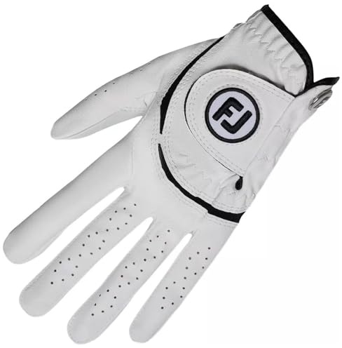 Footjoy Kinder Golfhandschuh Linke Hand (für Rechtshänder-Golfer), Weiß/Schwarz, S