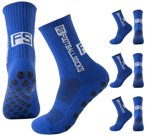 FANSEZQ 3 Paare Fußball Socken,Sportsocken 39-46 Anti Rutsch Grip Fussball Socken für Herren & Damen, Anti-Rutsch Grip