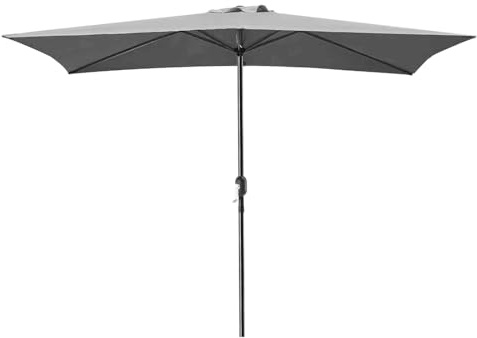 Acomoda Textil – Sombrilla de Jardín Forro Anti UV 200 x 300cm Parasol de Aluminio con Manivela, Toldo Rectangular para Patios y Terrazas (Gris)