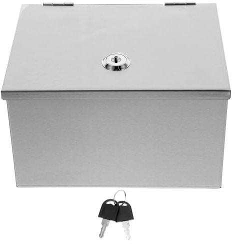 Scatola Elettrica da Esterno in Acciaio Inox, Chiusura a Chiave | Argento, Tenuta Ermetica, per Apparecchi Elettrici in Fabbriche e Scuole