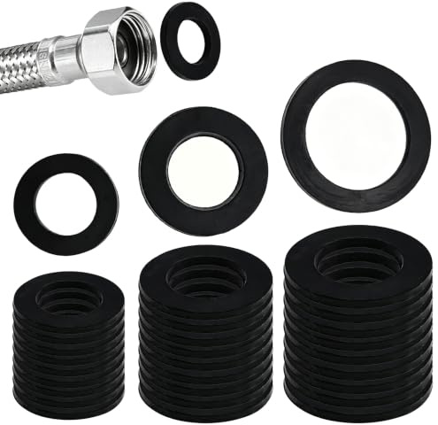 30 Stück Dichtungsringe Set Silikon Flachdichtung, 1/2 3/4 1 Zoll Wasserhahn Unterlegscheiben Flachdichtung aus Silikon für zuverlässige für Wasserhahn Duschkopf Waschbecken Ablauf Duschschlauch