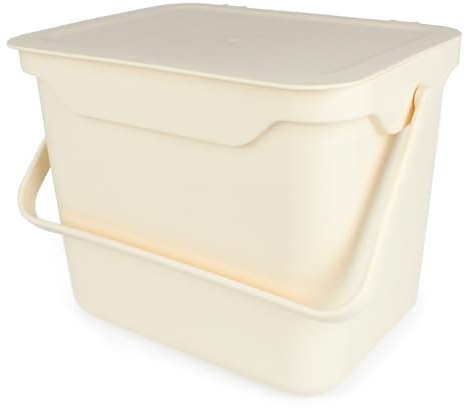 Easy Eco 5L Kitchen Caddy - Composting/Bin for Food Waste Recycling (Cream)