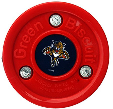 Green Biscuit NHL Pucks - Florida Panthers - Hockey Training Puck, Stays Flat, Passing/Handling Street Hockey