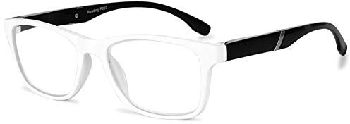 VEVESMUNDO Lesebrille Damen Herren Halbrahmen Federscharnier Vintage Halbbrille Lesehilfe Sehhilfen Brillen mit Stärke (Weiß, +1.5)