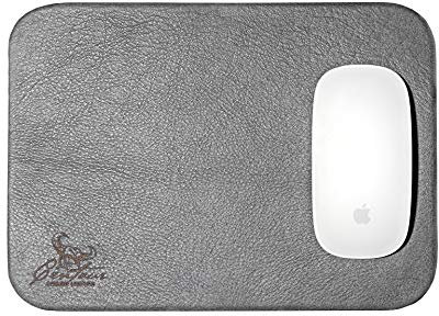 Centaur - Hochwertiges Leder Mousepad 25x18 cm basaltgrau - Vintage Mauspad aus echtem Leder - Unterlage für Computermaus - Leather Pad - Handarbeit Made in Germany