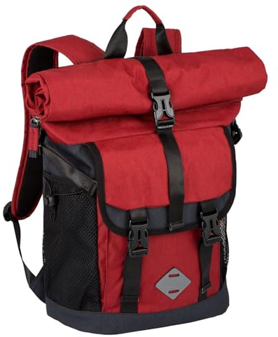 camel active Satipo Herren Rolltop Rucksack Backpack, 26 L Rot