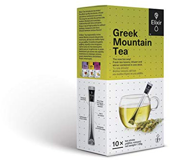 Elixir Tea Greek Mountain 10 X Teasticks 20 g, Pack of 2 (20 teasticks in total)