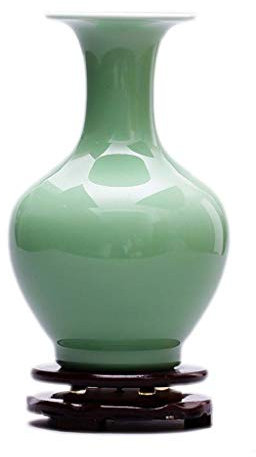 Vases Ceramique Ombre Vert Glaze Vase Antique Céramique Chinois Rétro Salon Porche Décorations Artisanat Ornements Vase décoratif Verre (Color : Bottle-Small)