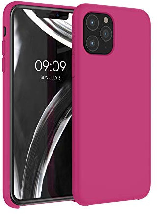 kwmobile Hülle kompatibel mit Apple iPhone 11 Pro Hülle - Silikon Handy Case - Handyhülle weiche Oberfläche - kabelloses Laden - Granatapfelrot