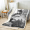 Tbrand Wolf 3D Drucken Flanell Fleecedecke Kinder 220x240cm Decke für Sofa Weiß & Schwarz Tier Kuscheldecke Microfaser Jungen Mädchen Decke Wohndecke