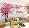 Stickers Muraux Arbre - Stickers 3D DIY Mural Autocollants Arts Décoration de la Maison pour le Salon Chambre Cadeau de Noel Garderie Sticker (Rose Gauche,XL-400 * 200cm)