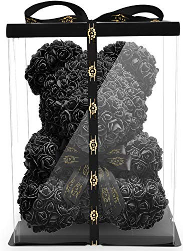 NADIR Orsetto di rose con confezione regalo, regalo di compleanno per donne, regalo per fidanzata per compleanno, anniversario, rose, orsacchiotto, regalo per anniversario di matrimonio