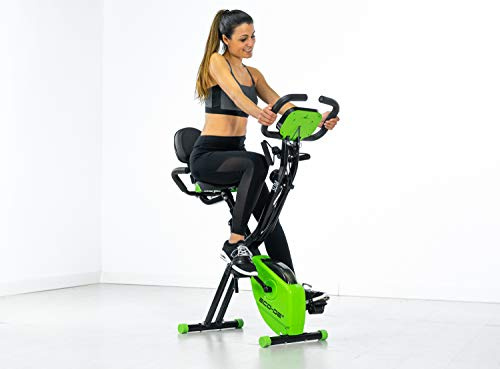ECODE Faltbares Heimtrainer, Slim-Bike, elastische Widerstandsspanner, für obere Routinen, LCD-Panel