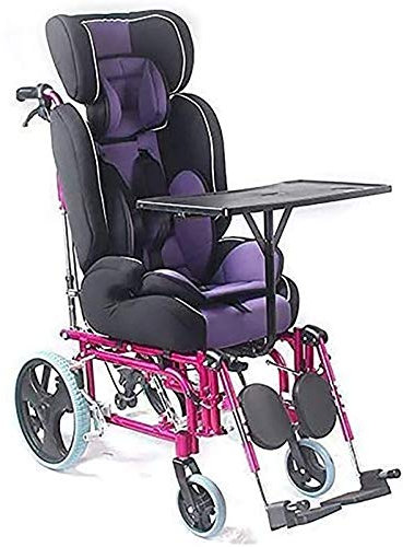 RGHS Leichter Aluminium-Transportrollstuhl Für Kinder, Standard-Rollstuhl Mit Tablett Für Kinder, Jugendliche, Tragbarer Rollstuhl Für Unabhängigkeit Oder Komfort Für Den Hausmeister