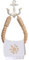 Amerla Toilettenpapierhalter mit nautischem Anker, rustikaler industrieller Wandmontage, Handtuchring mit Metallhaken für Badezimmer-Dekor (weiß)