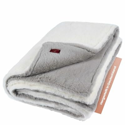 Ritter Decken La Paz Alpakadecke 140 x 220 cm - Grau-Weiß - Hochwertige Decke mit Fell-Charakter aus Alpakahaar - Weiche Naturhaardecke - Made in Germany