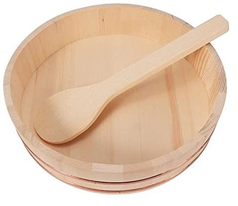 KELUNIS Hangiri Wooden Sushi Rice Bowl Japan Kitchen Goods Sushi Oke Rice Mixing Tub (11 Sizes),40cm/15.7in