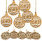 Logbuch-Verlag 10 Weihnachten Holzanhänger Weihnachtsanhänger Weihnachtskugeln aus Holz 9 cm Christbaumkugel Vintage Baumschmuck flach