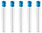 AE-GLAS: 5 Stück Reagenzgläser Kunststoff mit Deckel 12ml Transparent Reagenzgläsern (100x16mm) Reagenzglas mit Stopfen (5x Blau)