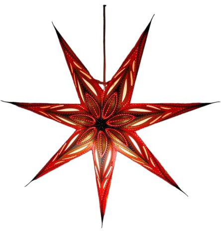 YEPSIO Papierstern Laterne Lampenschirm Deckenleuchtenschirme Groß 60cm Stern Hängende Dekorationen für Weihnachten Hochzeit Hausdekoration Party Glitzer 7 Spitz Stern