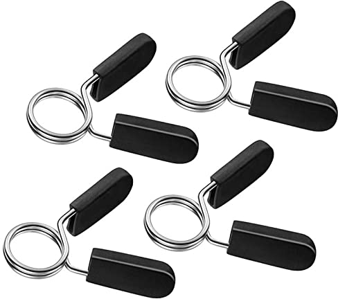 WUDQIJI Federverschlüsse 4 Stück 25mm Hantelverschlüsse Langhantel Klemmen Federklemmen Hantelklemmen hantel klemme Feststeller hantelstange Federclip für Hanteln Übung Gewichtheben (25MM)