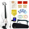 Crafteem 1/2 Geige für Anfänger, Erwachsene, Kinder, mit 5 farbigen Griffband, handgefertigt, für Anfänger, Violine, Weiß, 1/2