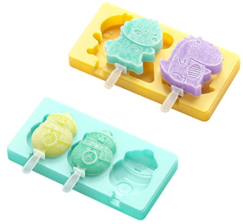2 piezas Molde Helado Silicona, Molde Helado Silicona, DIY Molde de Helado, Moldes Paletas Chocolate, Moldes Palos Magnum, Molde Helados Magnum para Niños Adultos Postre Chocolate Bricolaje