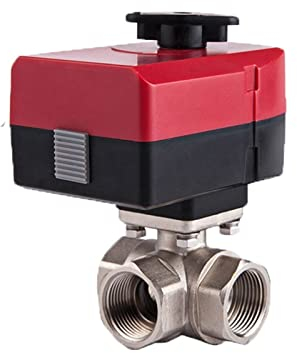 wege kugelhahn elektrisch L-Typ DN20 Dreiwege-Kugelhahn-Elektroventilantriebe 3-Wege-Motorventil Integriertes Elektroventil (Size : DN20, Color : 230V)