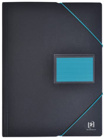 OXFORD Protège-Documents Students A4 200 vues / 100 Pochettes Couverture Polypro Bicolore Noir/Bleu