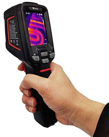 YuqiaoTime T120V Thermal imager for repair Thermal imaging camera Digital thermometer Night vision Infrared camera, 120 * 90IR Visible light type 320×240,focus-free