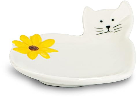 Cat Spoon Rest With Sunflower Spoon Holder For Stove Top White Ceramic Spoon Rest For Stove Top